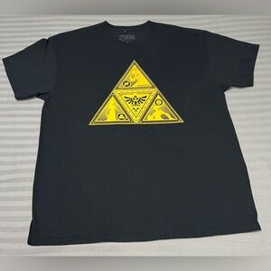 Legend of Zelda Triforce Graphic T-Shirt Black XL Nintendo 2019 Pre owned